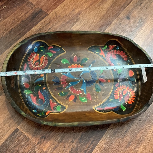 Vintage hand carved and painted serving tray (origin Mexico?) - Picture 4 of 5